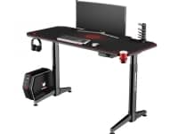 Gaming desk Ultradesk Level Gaming Desk, Motorized, Adjustable height 730-1240mm, Black with red mat