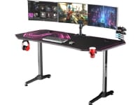 Gaming desk Ultradesk Frag XXL Gaming Desk, Black with pink mat