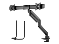 Neomounts DS75-450BL2 - Monteringssæt (drejelig arm, øjeklemme, topfiksklemme) - fuld bevægelse - for 2 LCD displays - sort - skærmstørrelse: 17-32 - skrivebord