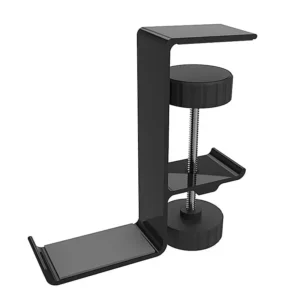 Headset Holder med skrueophængningsklemme til montering på skrivebordet. Sort.
