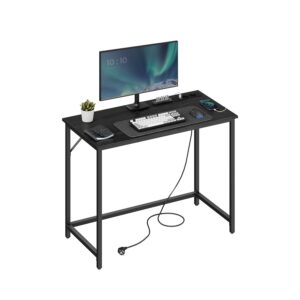 Skrivebord / gamingbord med LED-lys, pladsbesparende, 50 x 100 x 76 , sort